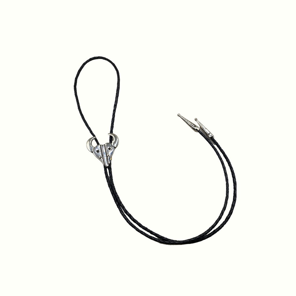 Silver Bull  Bolo Tie