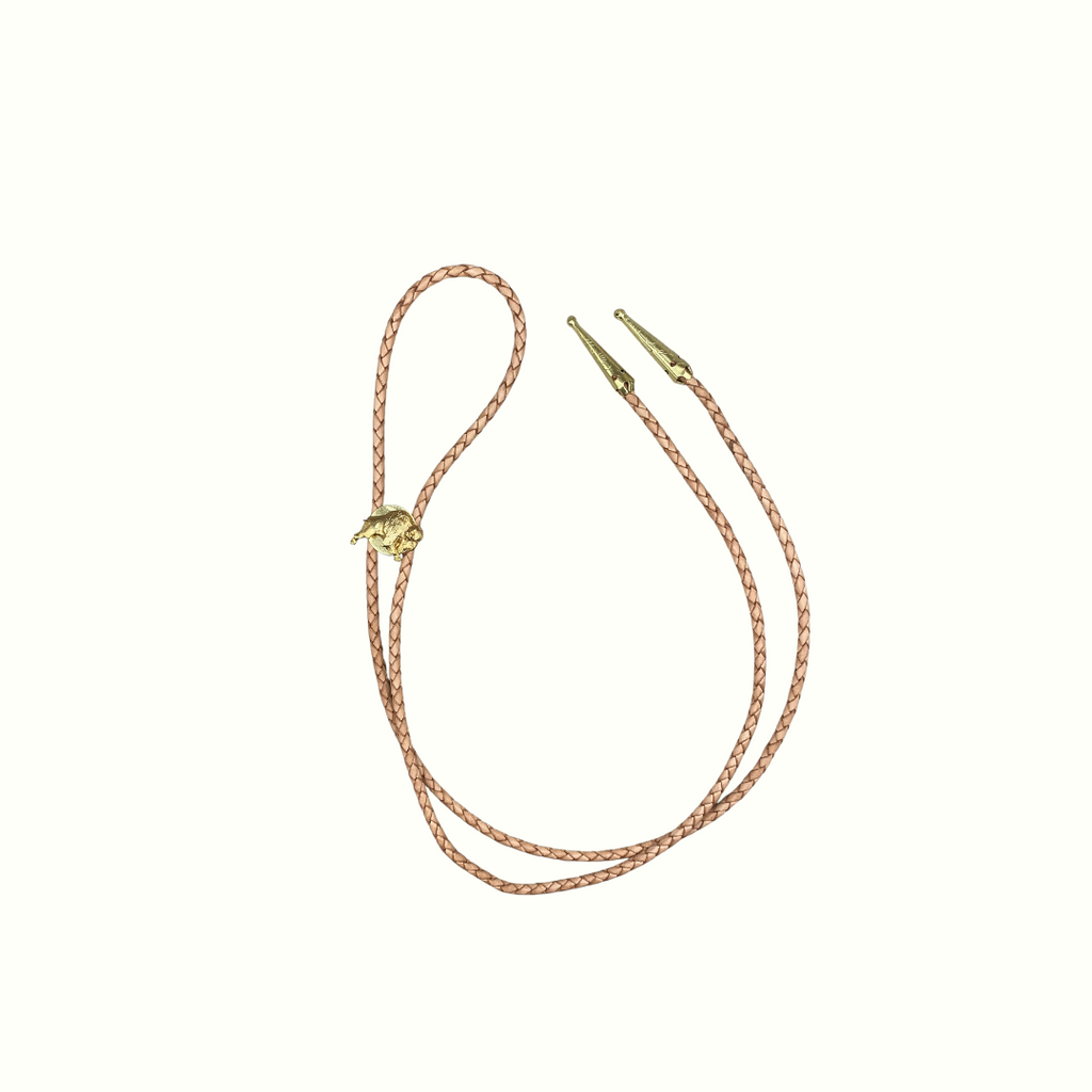 Small Gold Buffalo  Bolo Tie