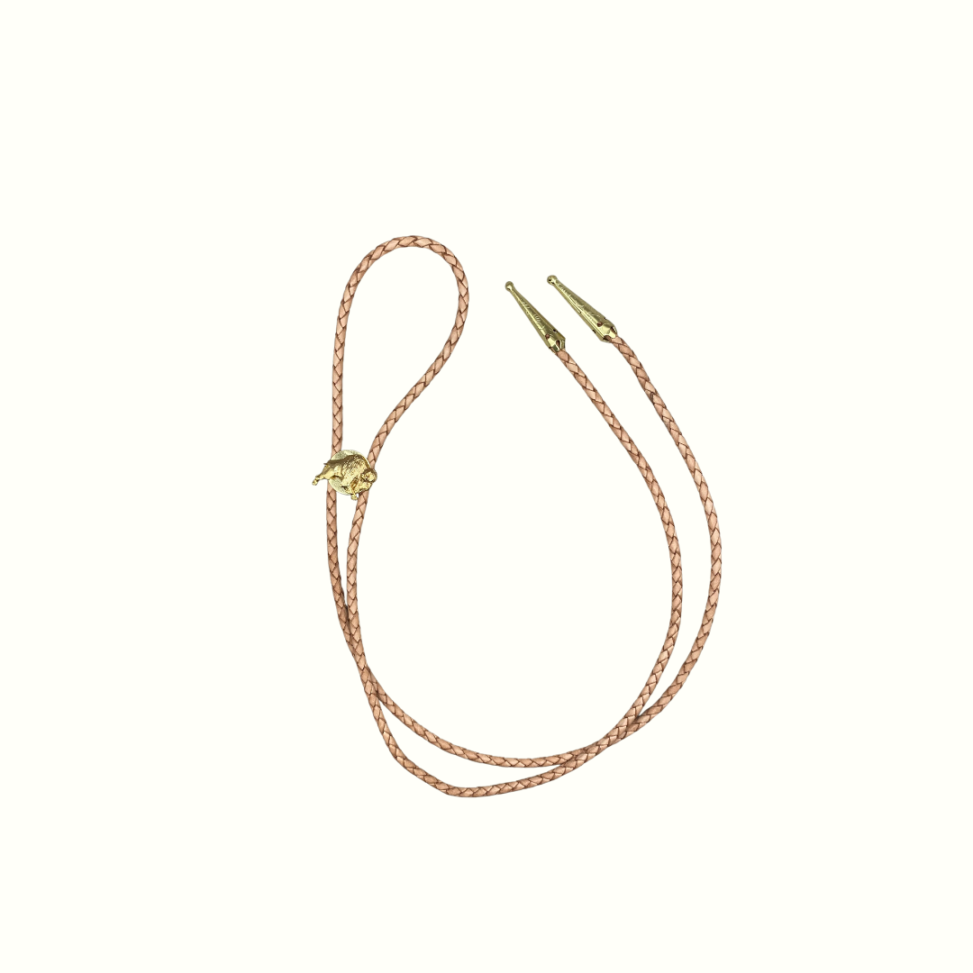 Small Gold Buffalo  Bolo Tie