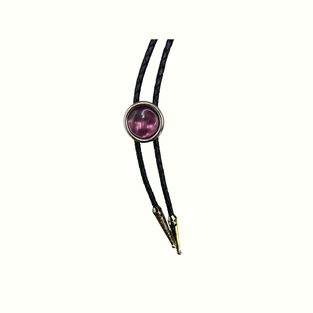 Purple Button  Bolo Tie