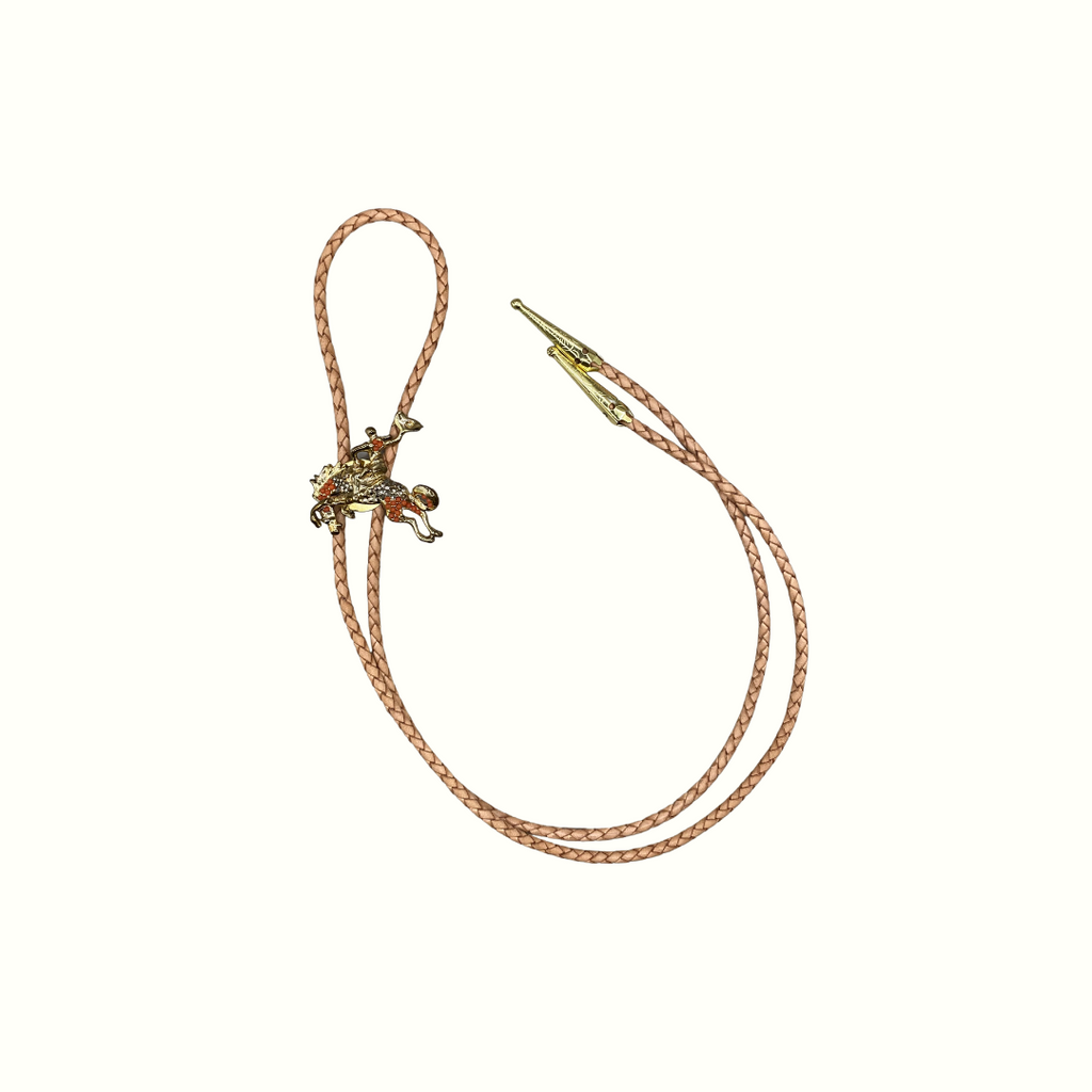 Vintage Jeweled Cowboy  Bolo Tie