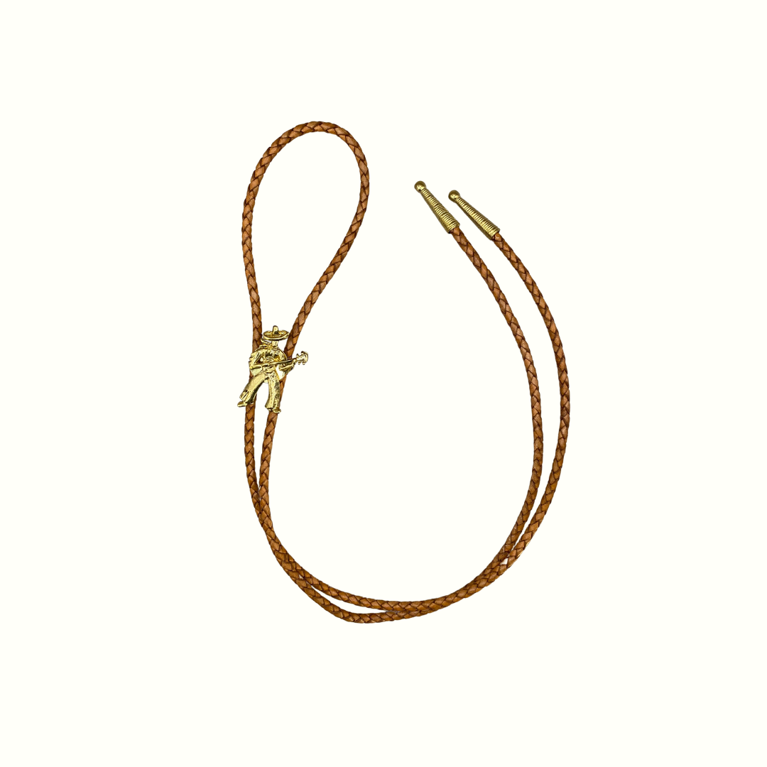 Gold Campfire Cowboy Bolo Tie