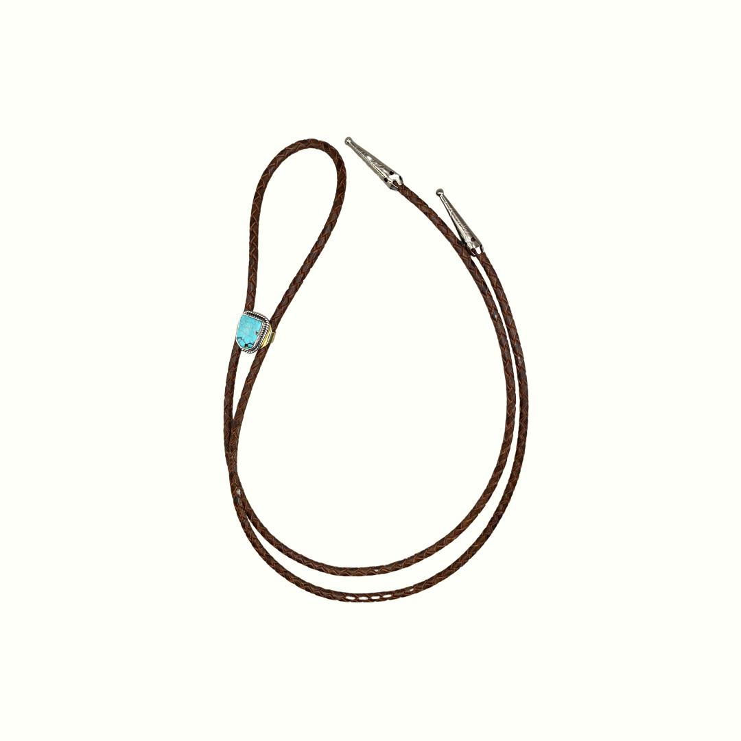 Silver Turquoise Bolo Tie