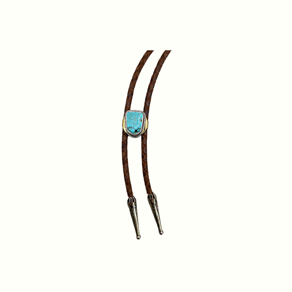 Silver Turquoise Bolo Tie