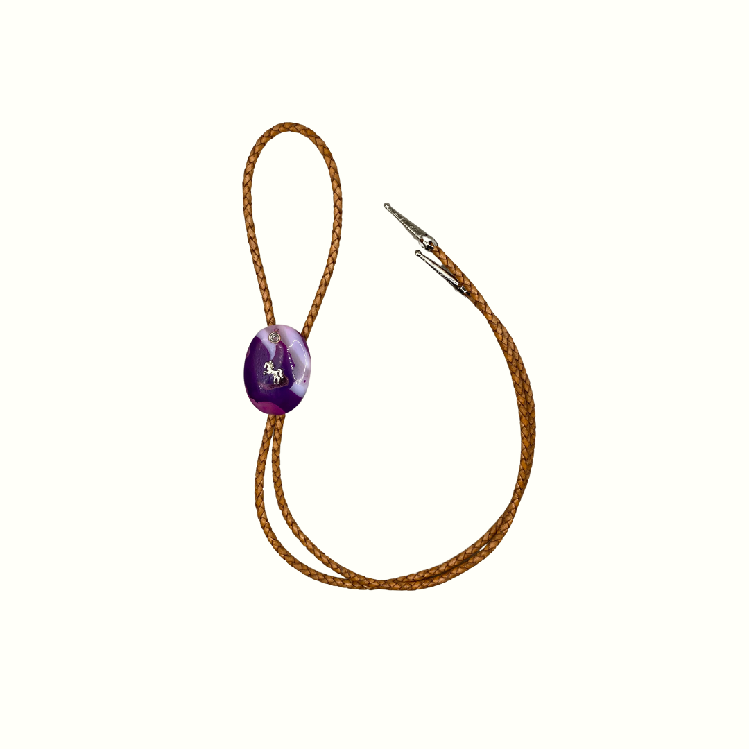 Purple Agate Bolo Tie