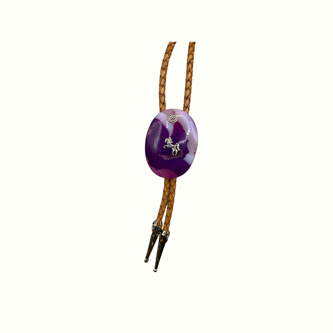 Purple Agate Bolo Tie
