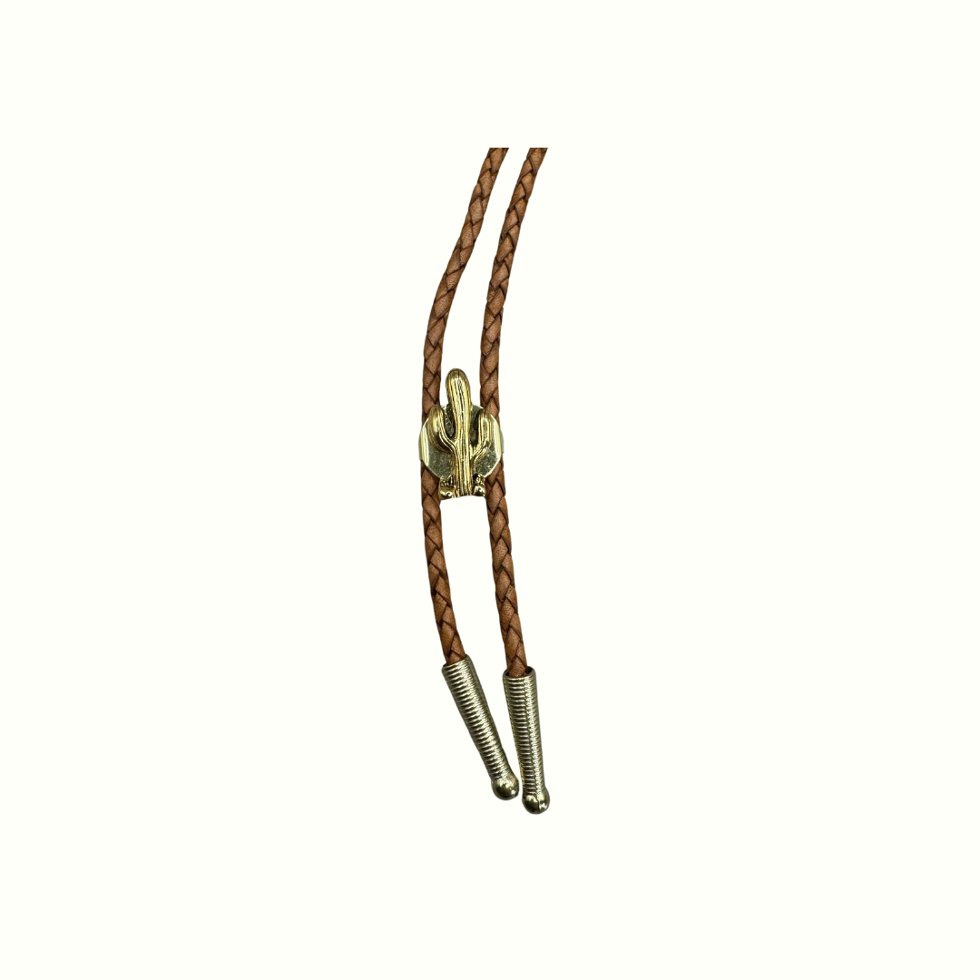 Gold Cactus Bolo Tie