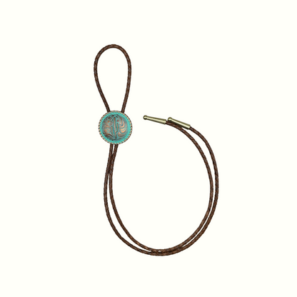 Patina Cactus Concho Bolo Tie