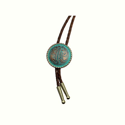 Patina Cactus Concho Bolo Tie