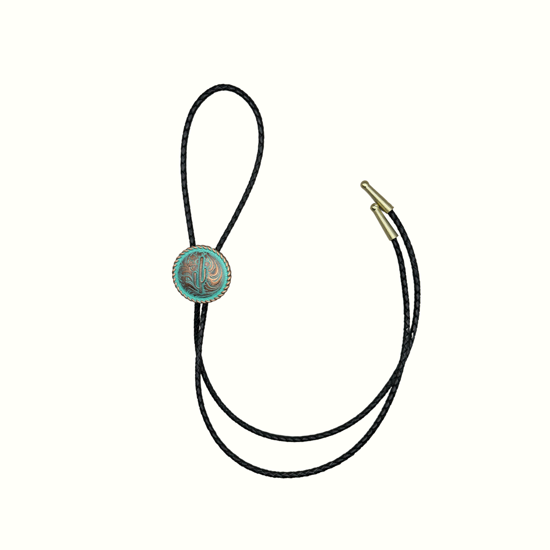 Patina Cactus Concho Bolo Tie