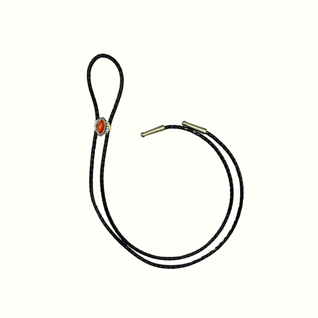 Orange Stone Bolo Tie