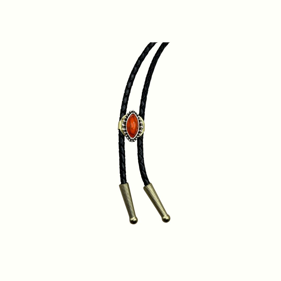 Orange Stone Bolo Tie