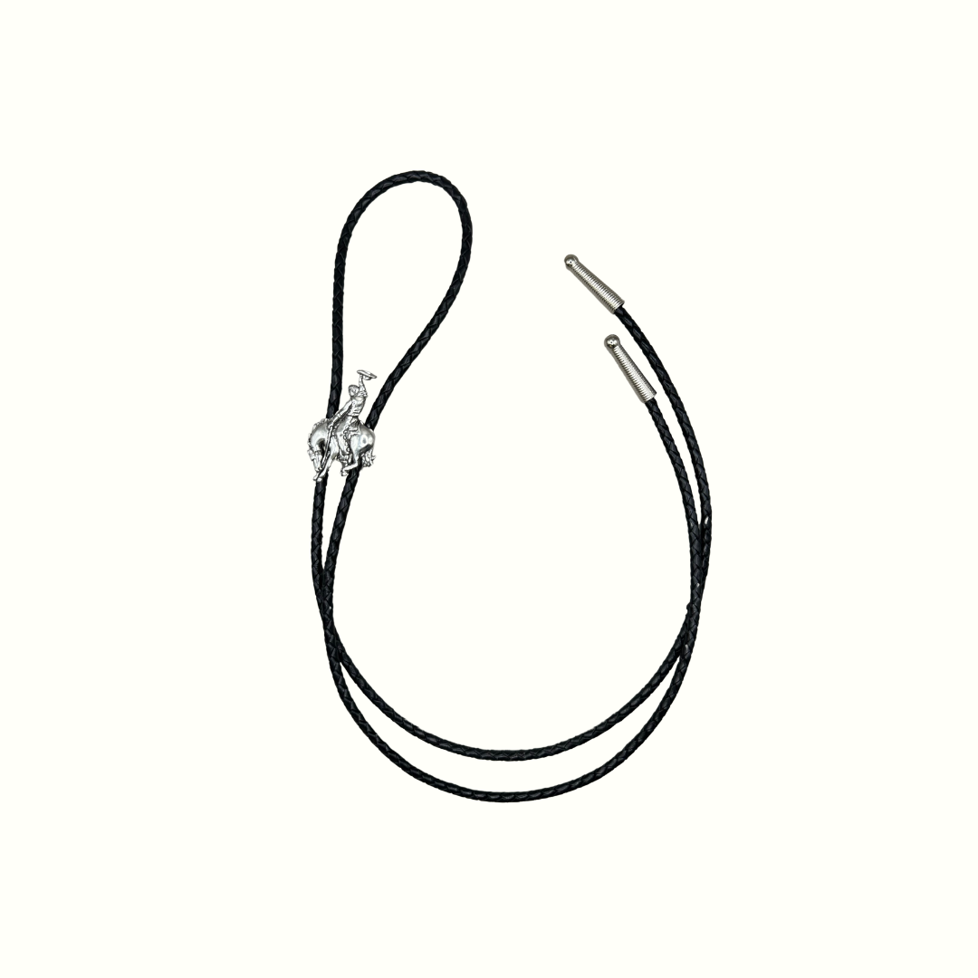 Silver Rodeo Cowboy  Bolo Tie
