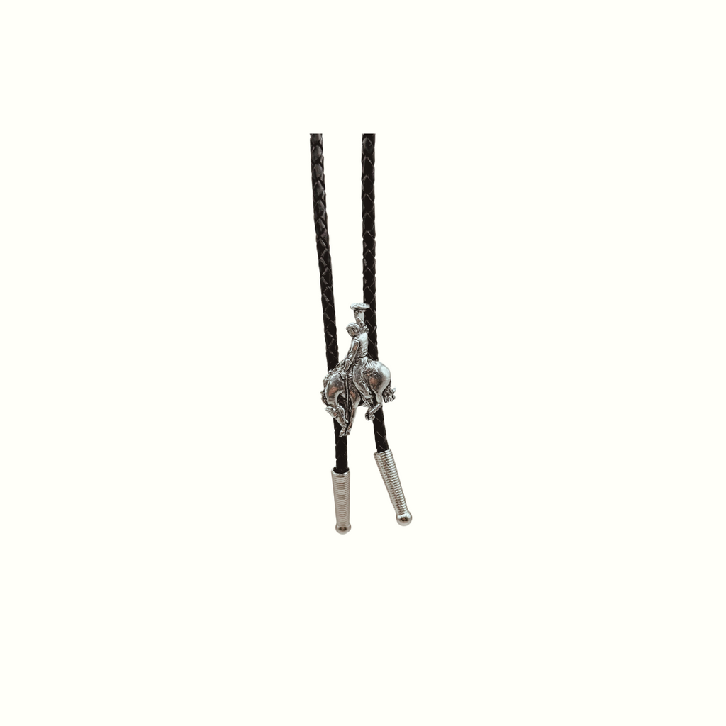 Silver Rodeo Cowboy  Bolo Tie