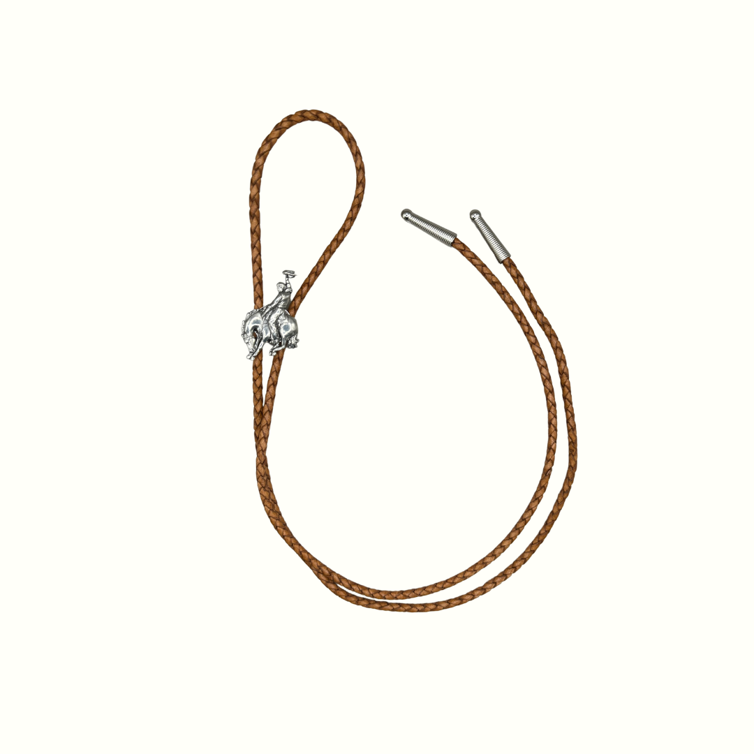 Silver Rodeo Cowboy  Bolo Tie