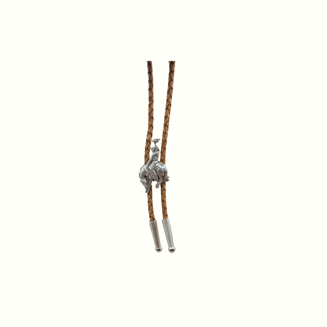 Silver Rodeo Cowboy  Bolo Tie