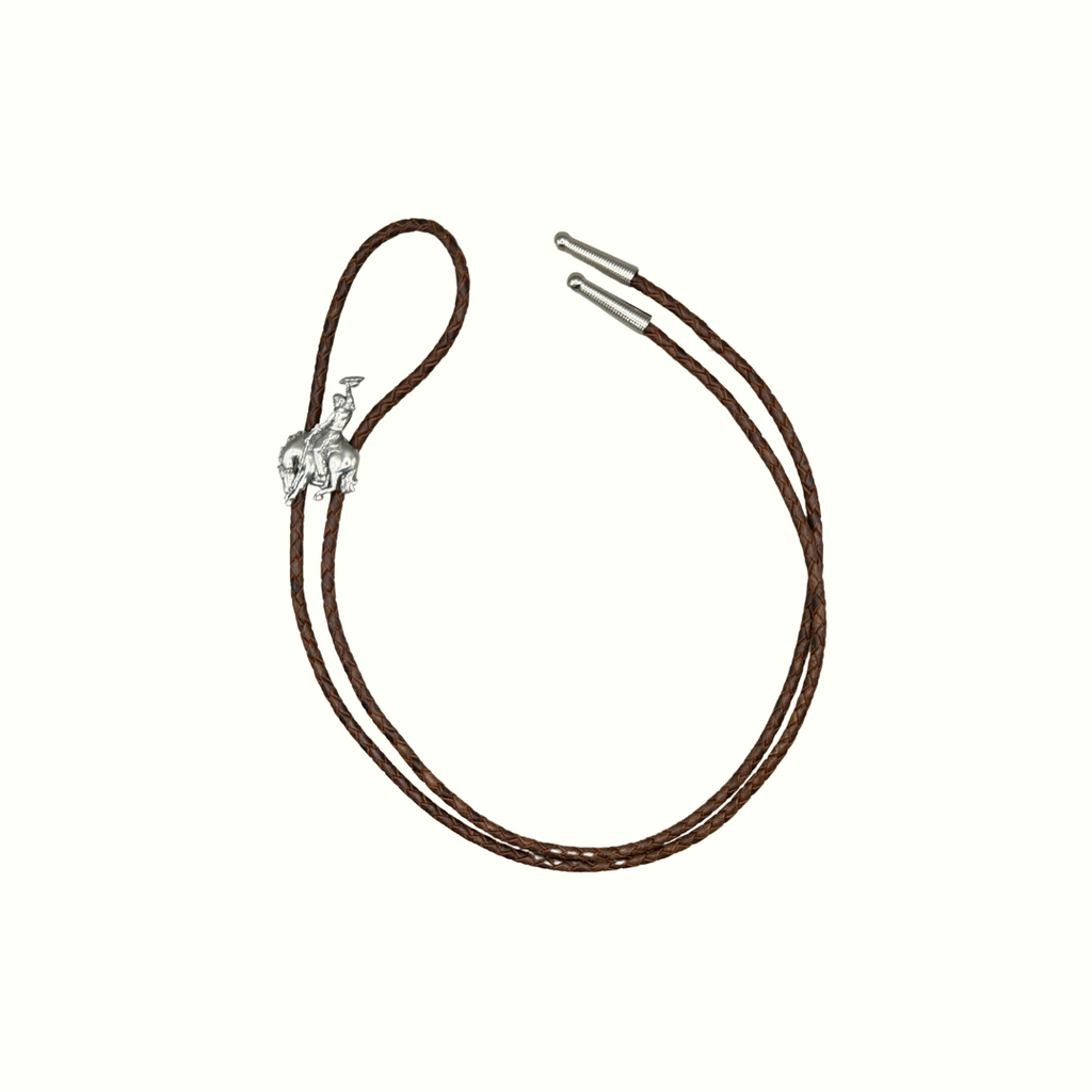 Silver Rodeo Cowboy  Bolo Tie