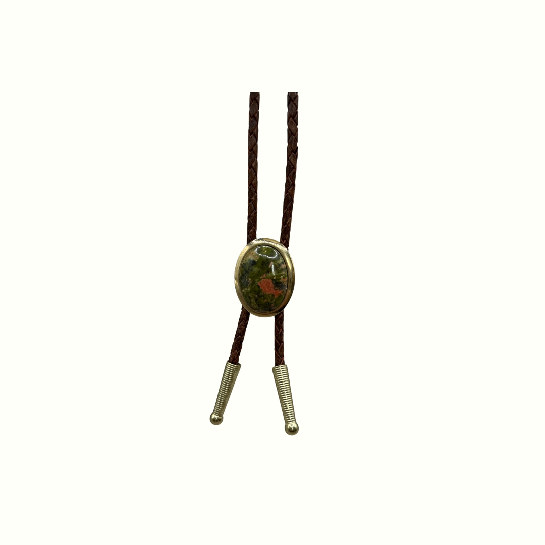 Unakite Stone Bolo Tie