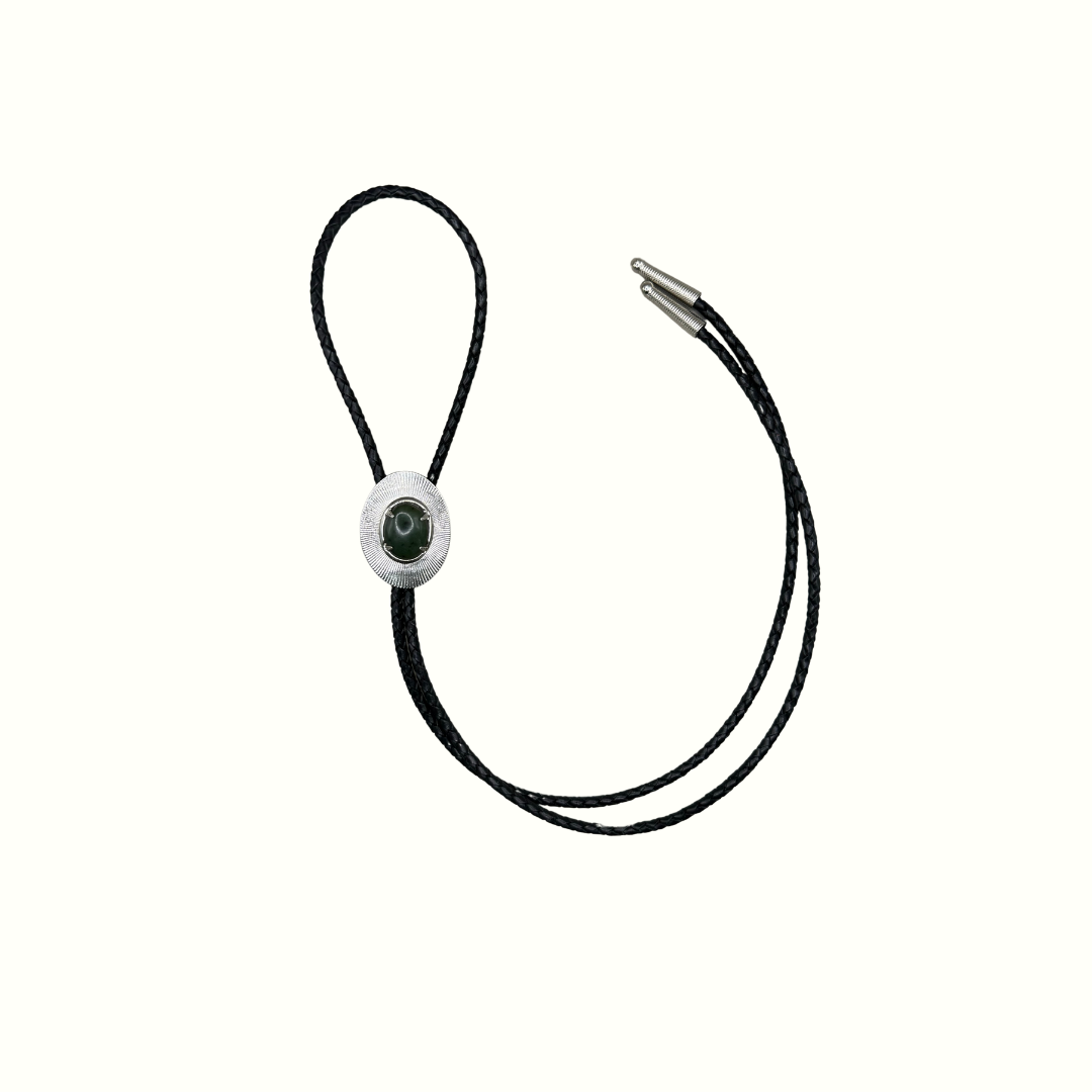 Green Stone Bolo Tie