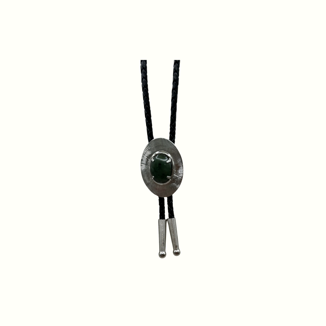 Green Stone Bolo Tie