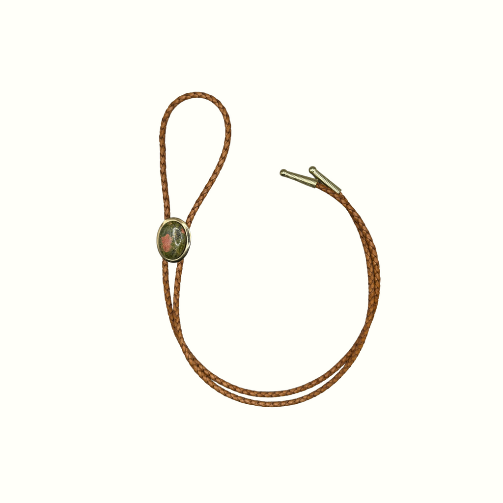 Unakite Stone Bolo Tie