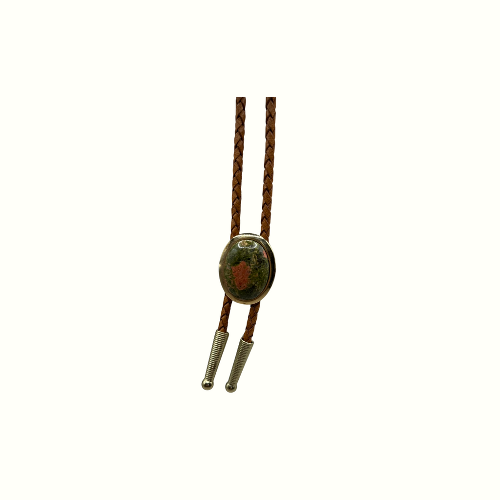 Unakite Stone Bolo Tie