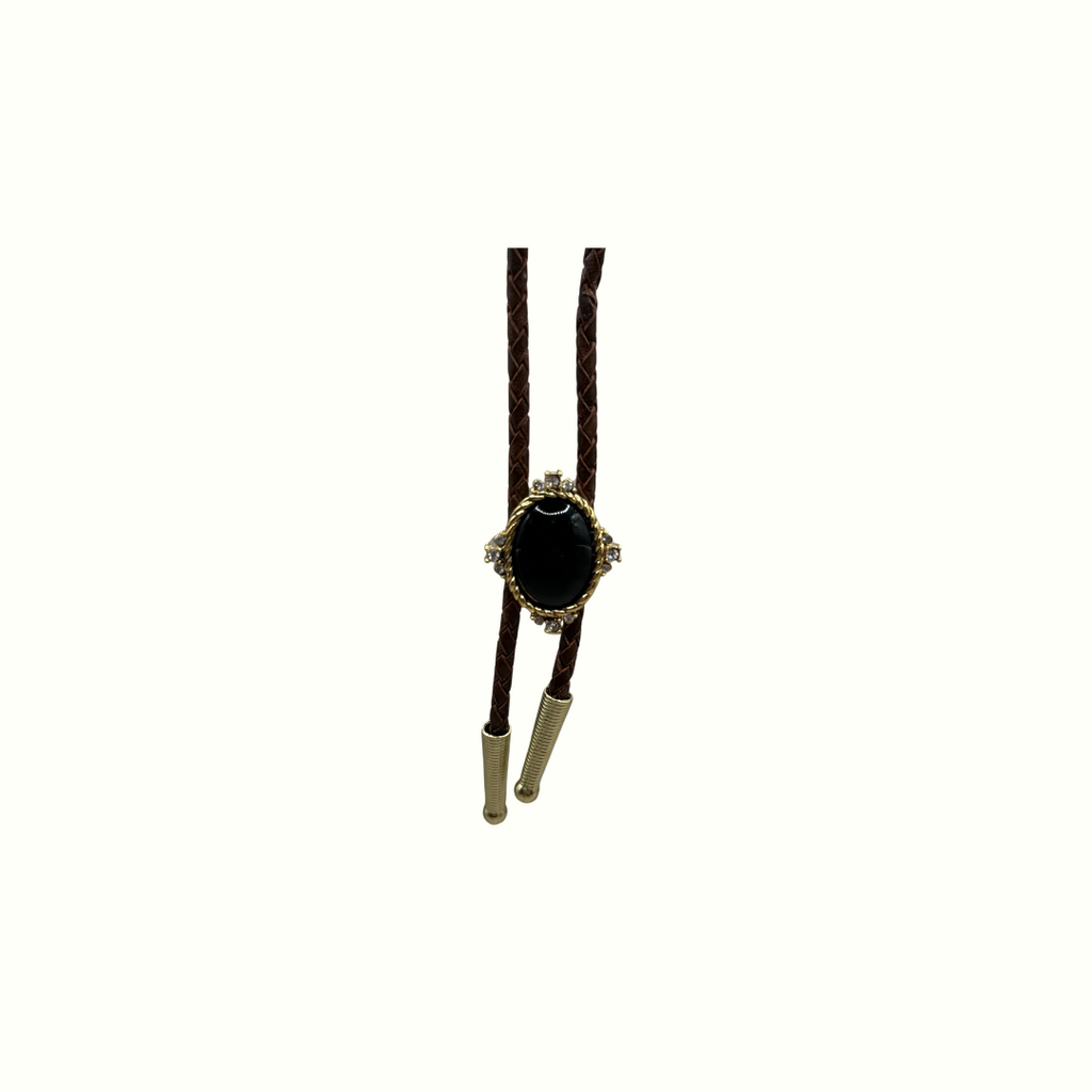 Black Jewel Stone Bolo Tie