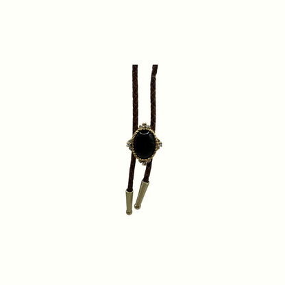 Bejeweled Black Stone Bolo Tie