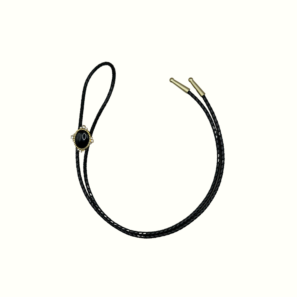 Black Jewel Stone Bolo Tie