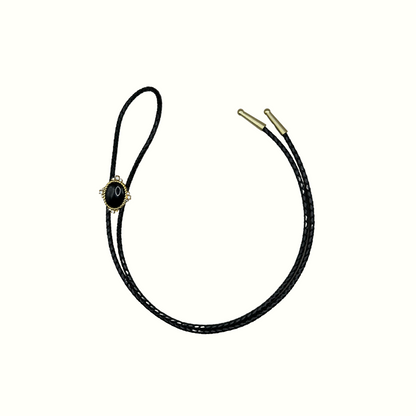 Bejeweled Black Stone Bolo Tie