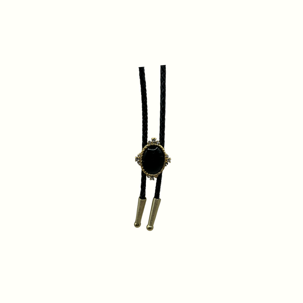 Black Jewel Stone Bolo Tie