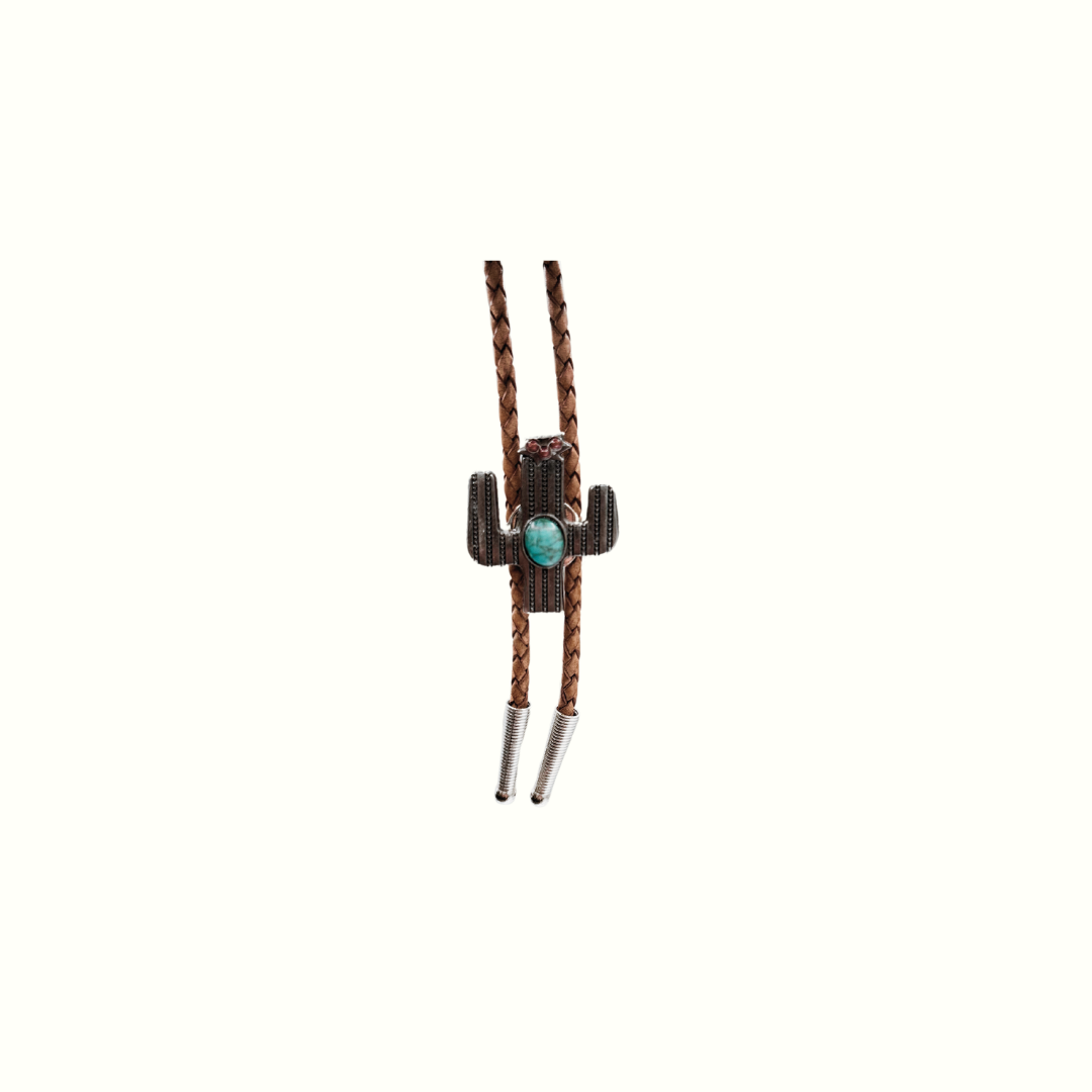 Wild Turquoise Cactus Bolo Tie