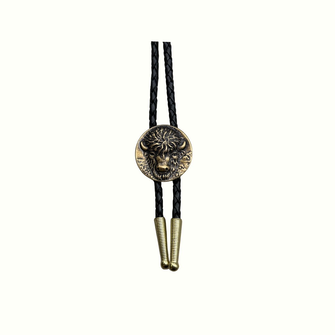 Gold Bison Bolo Tie