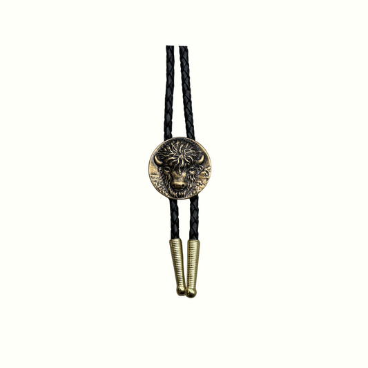 Gold Bison Bolo Tie