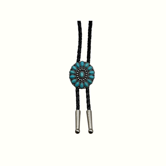 Turquoise Flower Bolo Tie